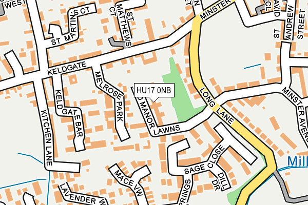 HU17 0NB map - OS OpenMap – Local (Ordnance Survey)