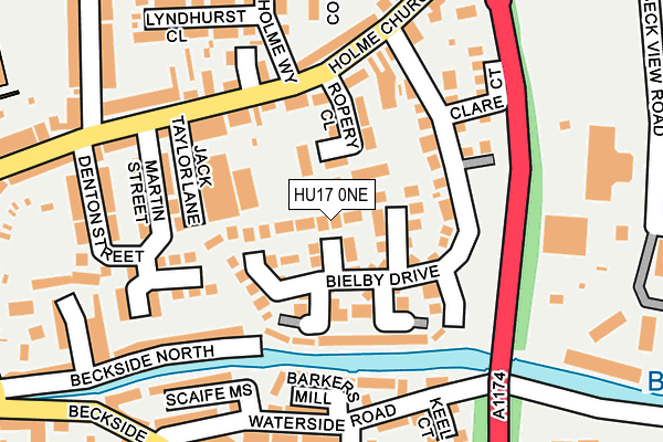 HU17 0NE map - OS OpenMap – Local (Ordnance Survey)