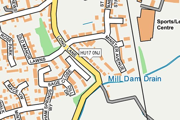 HU17 0NJ map - OS OpenMap – Local (Ordnance Survey)