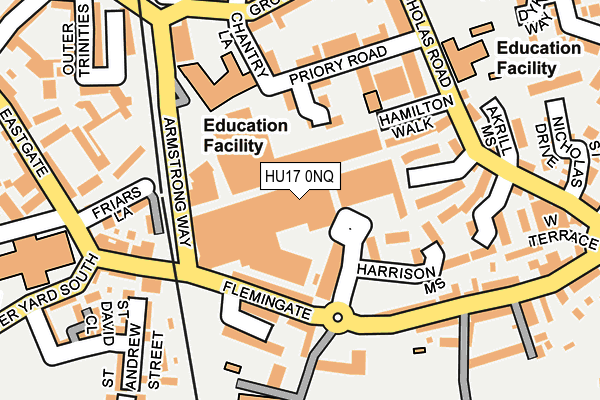 HU17 0NQ map - OS OpenMap – Local (Ordnance Survey)