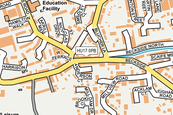 HU17 0PB map - OS OpenMap – Local (Ordnance Survey)