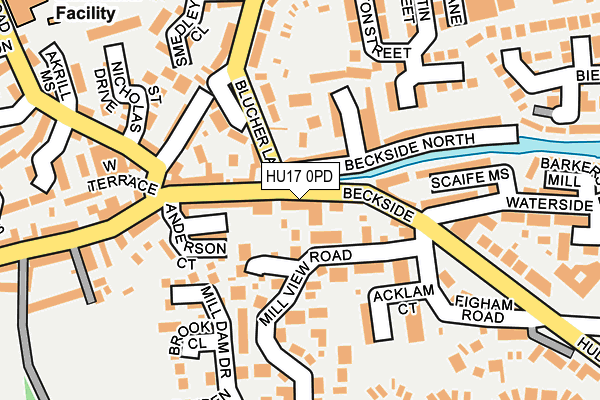 HU17 0PD map - OS OpenMap – Local (Ordnance Survey)