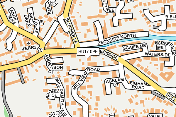 HU17 0PE map - OS OpenMap – Local (Ordnance Survey)