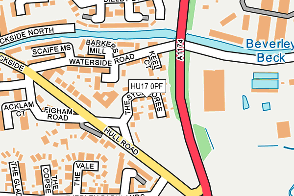 HU17 0PF map - OS OpenMap – Local (Ordnance Survey)