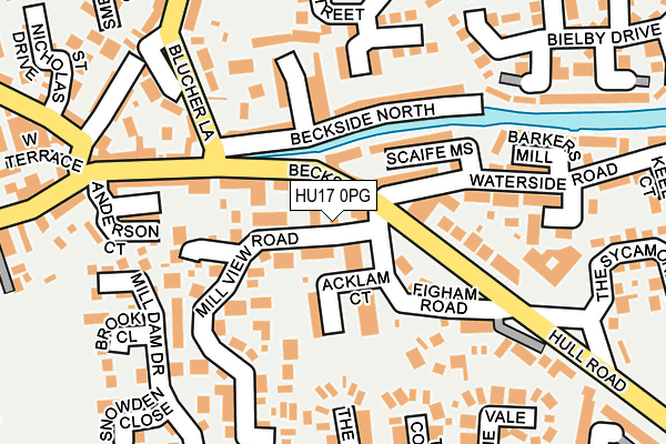 HU17 0PG map - OS OpenMap – Local (Ordnance Survey)