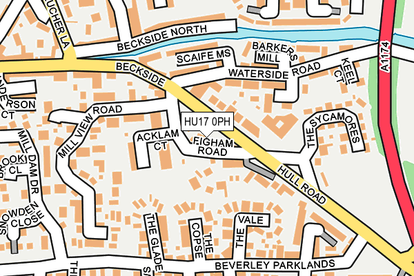 HU17 0PH map - OS OpenMap – Local (Ordnance Survey)