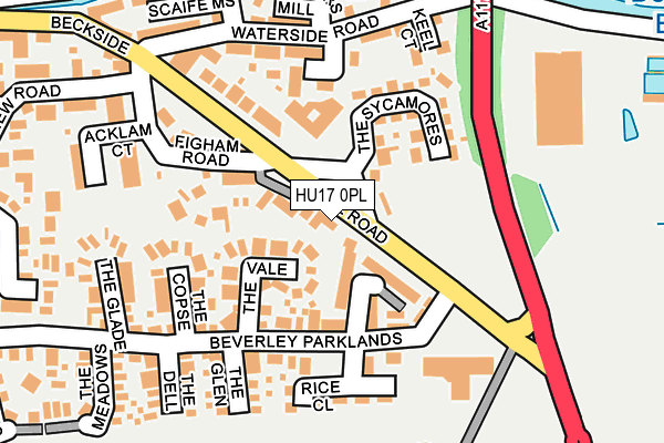 HU17 0PL map - OS OpenMap – Local (Ordnance Survey)