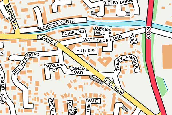 HU17 0PN map - OS OpenMap – Local (Ordnance Survey)