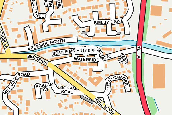 HU17 0PP map - OS OpenMap – Local (Ordnance Survey)
