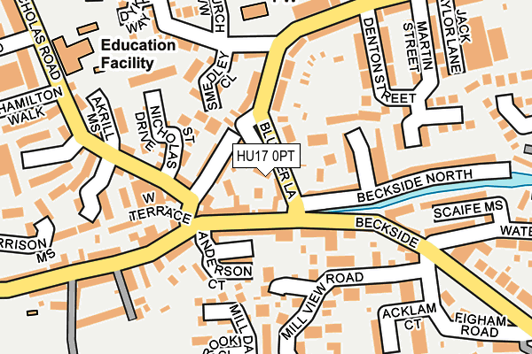 HU17 0PT map - OS OpenMap – Local (Ordnance Survey)