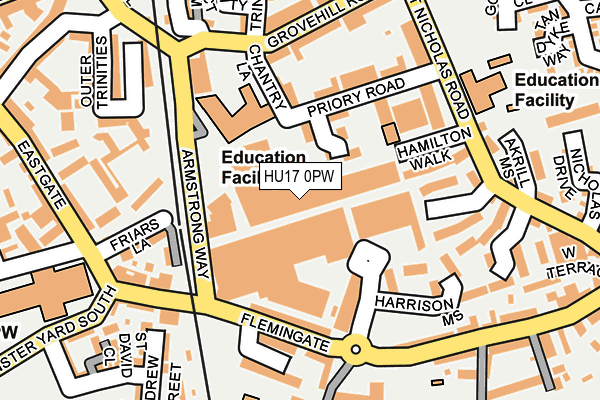 HU17 0PW map - OS OpenMap – Local (Ordnance Survey)