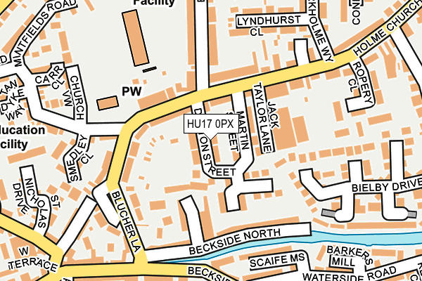 HU17 0PX map - OS OpenMap – Local (Ordnance Survey)