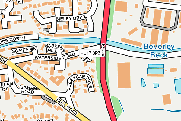 HU17 0PZ map - OS OpenMap – Local (Ordnance Survey)