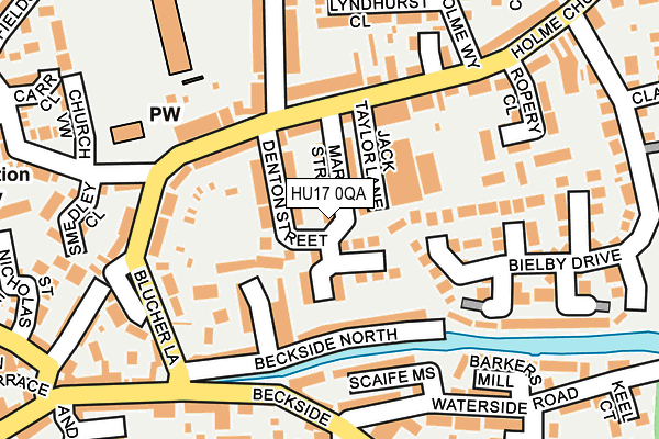 HU17 0QA map - OS OpenMap – Local (Ordnance Survey)