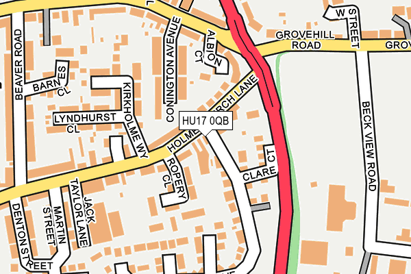 HU17 0QB map - OS OpenMap – Local (Ordnance Survey)
