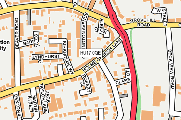 HU17 0QE map - OS OpenMap – Local (Ordnance Survey)