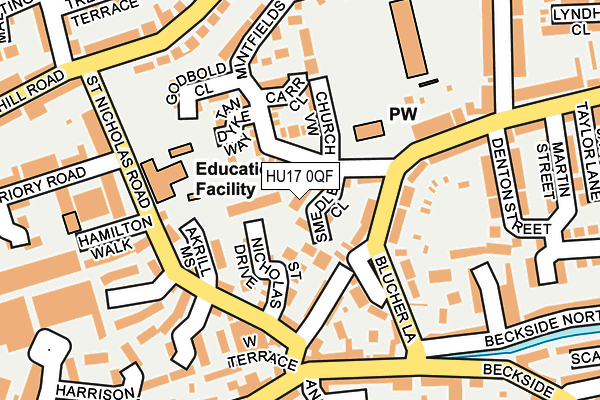 HU17 0QF map - OS OpenMap – Local (Ordnance Survey)