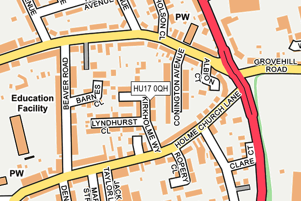 HU17 0QH map - OS OpenMap – Local (Ordnance Survey)