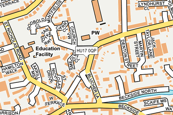 HU17 0QP map - OS OpenMap – Local (Ordnance Survey)