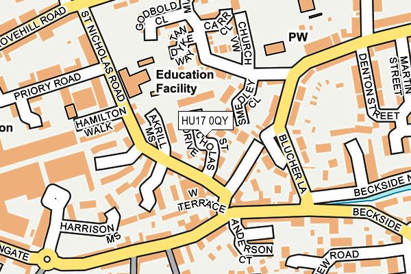 HU17 0QY map - OS OpenMap – Local (Ordnance Survey)