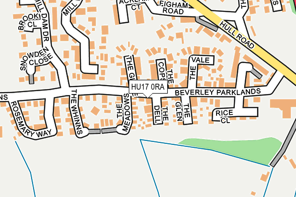 HU17 0RA map - OS OpenMap – Local (Ordnance Survey)