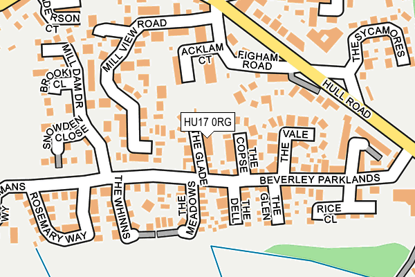 HU17 0RG map - OS OpenMap – Local (Ordnance Survey)