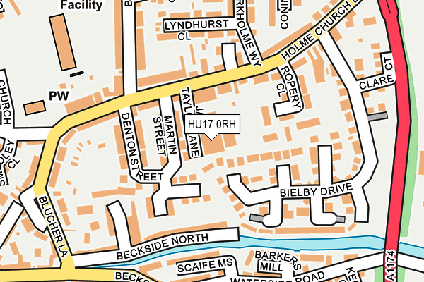 HU17 0RH map - OS OpenMap – Local (Ordnance Survey)