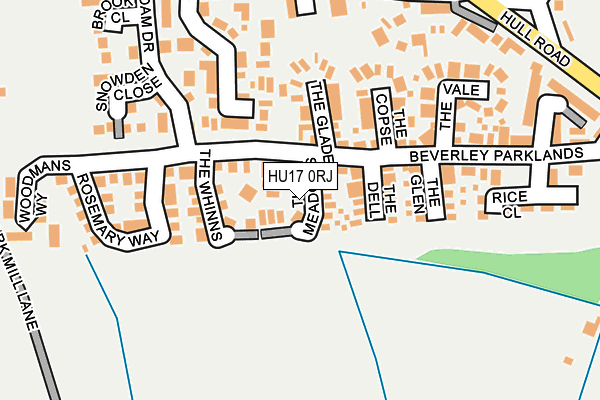 HU17 0RJ map - OS OpenMap – Local (Ordnance Survey)
