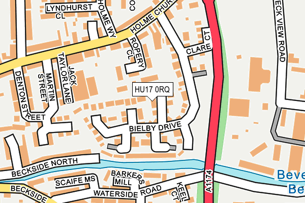 HU17 0RQ map - OS OpenMap – Local (Ordnance Survey)