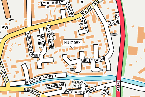 HU17 0RX map - OS OpenMap – Local (Ordnance Survey)