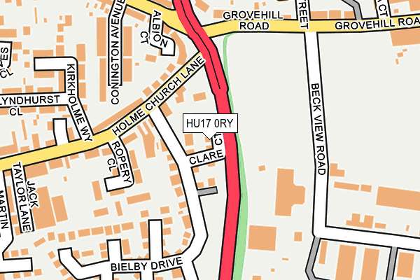 HU17 0RY map - OS OpenMap – Local (Ordnance Survey)