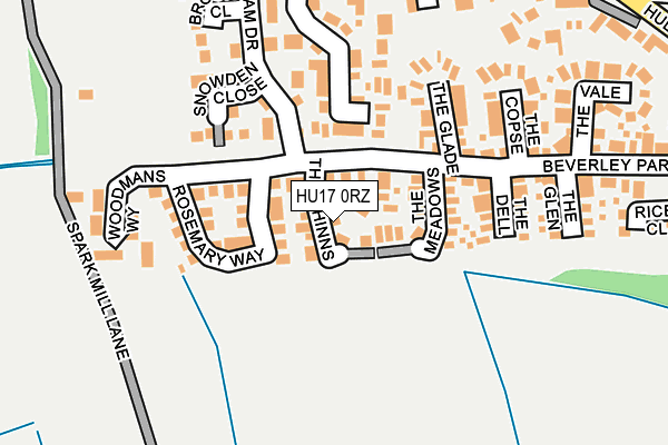 HU17 0RZ map - OS OpenMap – Local (Ordnance Survey)