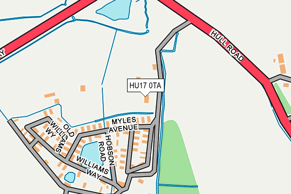 HU17 0TA map - OS OpenMap – Local (Ordnance Survey)
