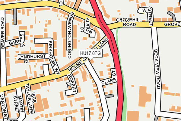 HU17 0TG map - OS OpenMap – Local (Ordnance Survey)