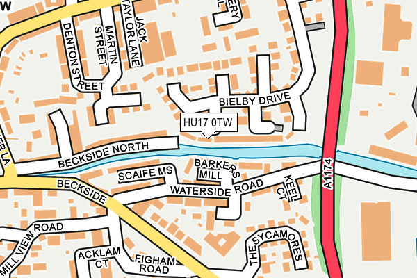 HU17 0TW map - OS OpenMap – Local (Ordnance Survey)