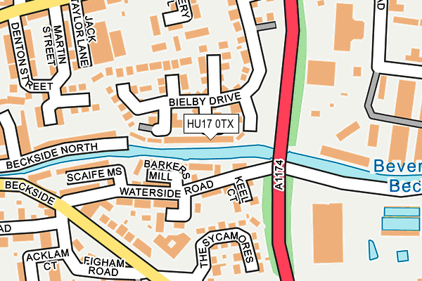 HU17 0TX map - OS OpenMap – Local (Ordnance Survey)