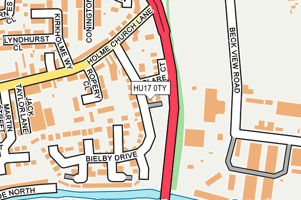 HU17 0TY map - OS OpenMap – Local (Ordnance Survey)