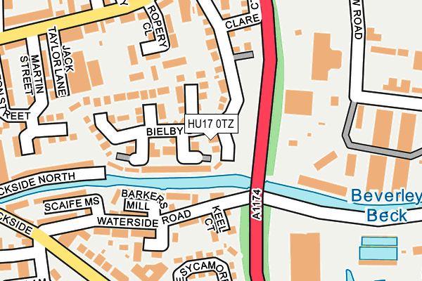 HU17 0TZ map - OS OpenMap – Local (Ordnance Survey)