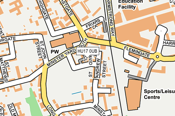 HU17 0UB map - OS OpenMap – Local (Ordnance Survey)