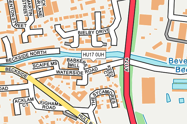 HU17 0UH map - OS OpenMap – Local (Ordnance Survey)