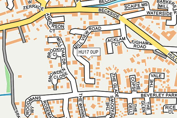 HU17 0UP map - OS OpenMap – Local (Ordnance Survey)