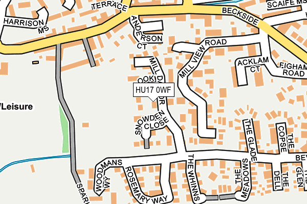 HU17 0WF map - OS OpenMap – Local (Ordnance Survey)