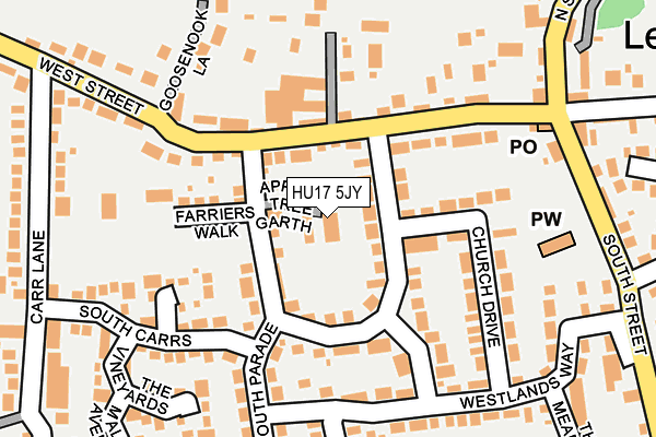 HU17 5JY map - OS OpenMap – Local (Ordnance Survey)