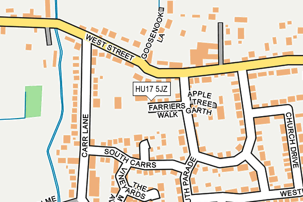 HU17 5JZ map - OS OpenMap – Local (Ordnance Survey)