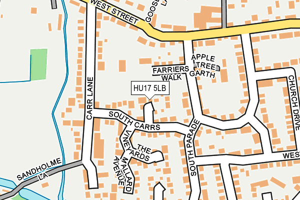 HU17 5LB map - OS OpenMap – Local (Ordnance Survey)