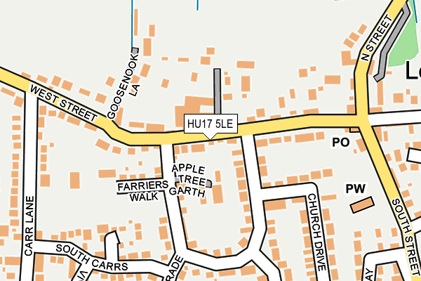 HU17 5LE map - OS OpenMap – Local (Ordnance Survey)