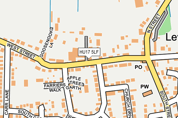 HU17 5LF map - OS OpenMap – Local (Ordnance Survey)