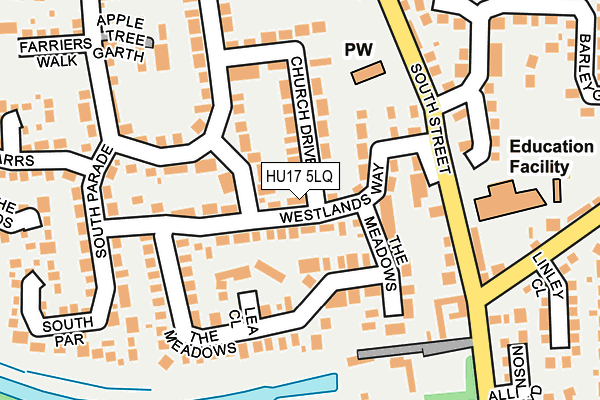 HU17 5LQ map - OS OpenMap – Local (Ordnance Survey)