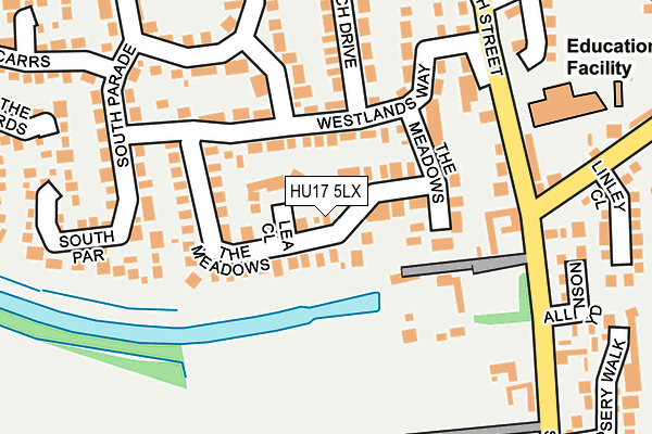 HU17 5LX map - OS OpenMap – Local (Ordnance Survey)