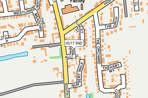 HU17 5ND map - OS OpenMap – Local (Ordnance Survey)